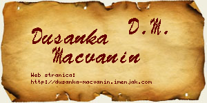 Dušanka Mačvanin vizit kartica